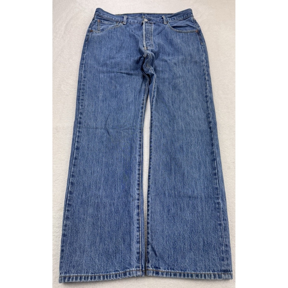 Levis 501 Jeans VTG Men 36x32 Blue Straight Button Fly Denim‎